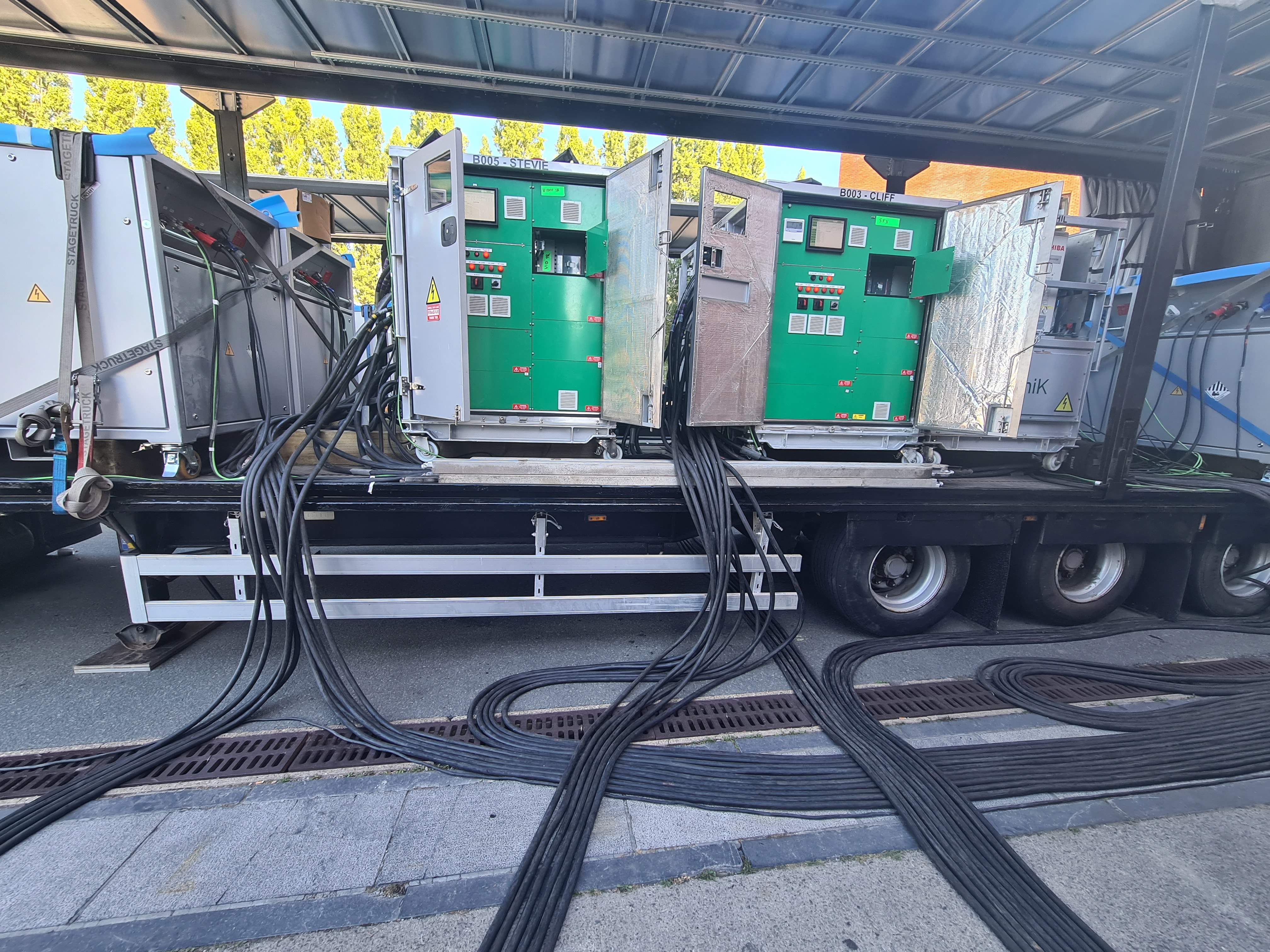 Essential power provision by energy storage developers in the UK and Ireland at a construction site, showcasing battery storage optimisation